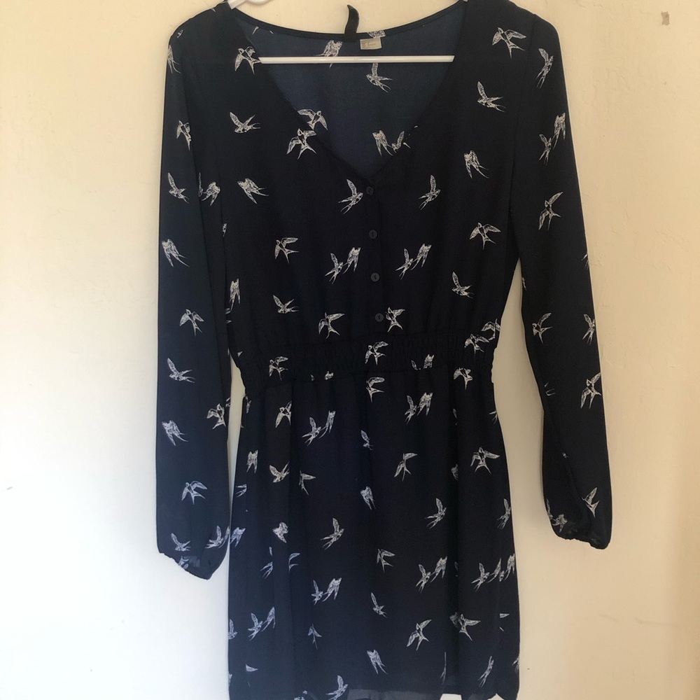 H&M Navy blue dress with Birds